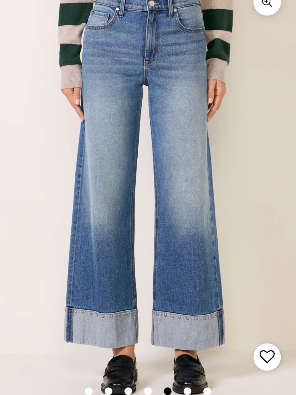 Evereve Ever Vintage Hem w
Studs Wide Leg Jean 26 NWOT